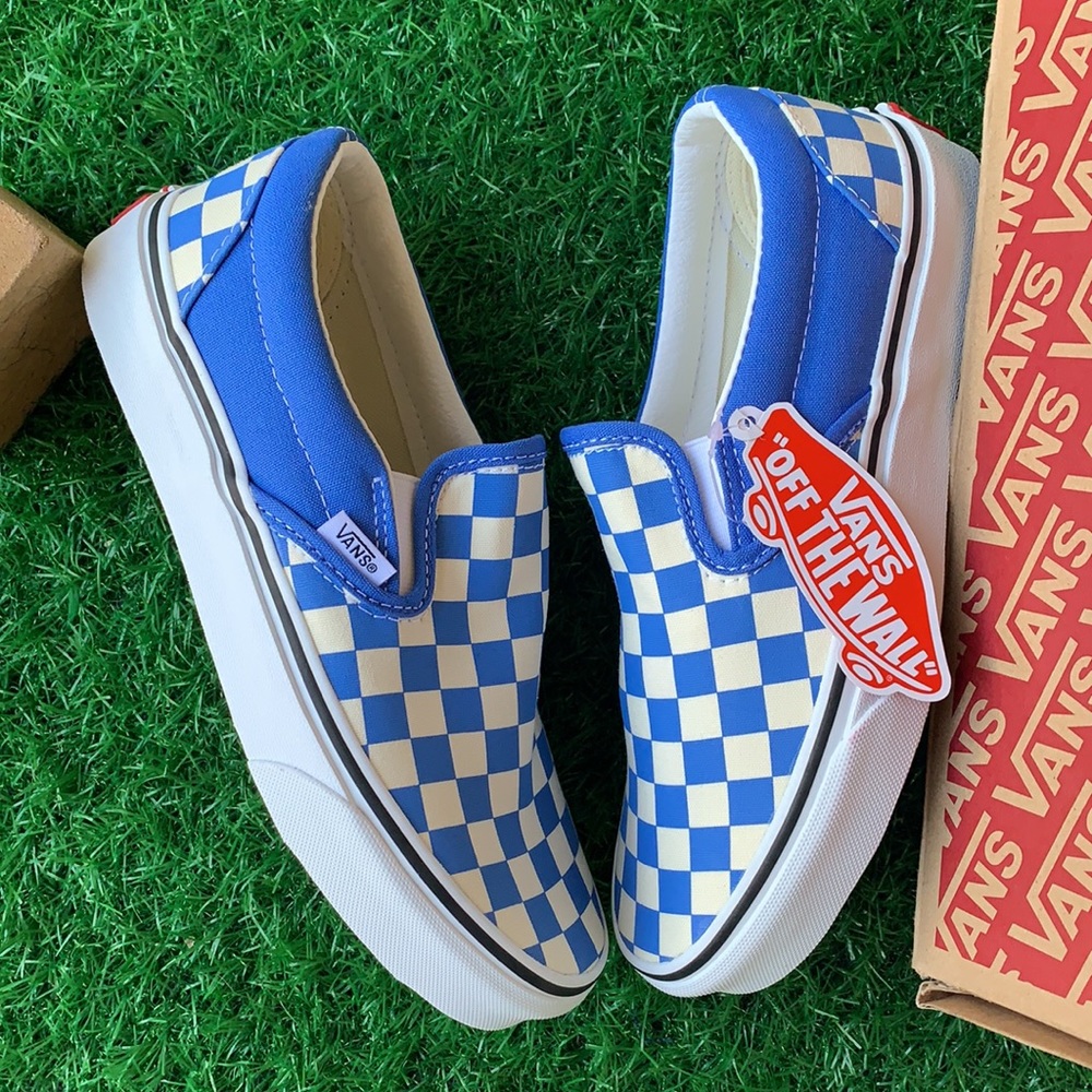 VANS CLASSIC SLIP ON CHKRBRD NEBULAS Bl/Trwht WMNS - Picture 15 of 16